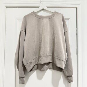 Lululemon Softstreme Perfectly Oversized Cropped Crew - Riverstone - Size 12